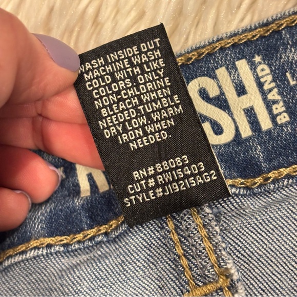 Rewash front Slit Maxi raw hem denim Skirt Vintage Reunion Size 27 - Picture 7 of 11